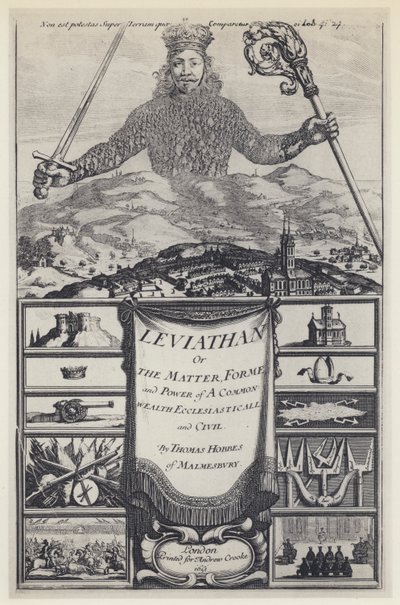 T Hobbes, Leviathan, A Crooke 1651 (s/hvitt-bilde) av English Photographer