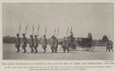 Assize-prosesjonen i Chester, Javelin Men i sitt nye Beefeaters-kostyme av English Photographer