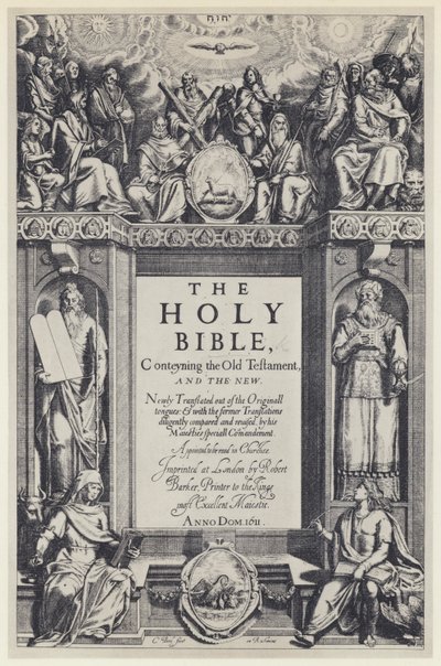 The Bible, R Barker 1611 (s/hvitt-bilde) av English Photographer