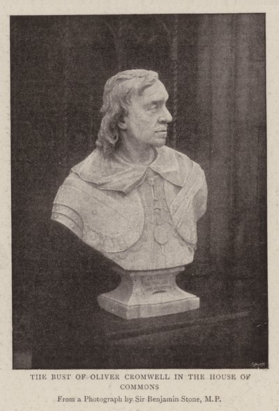 Bysten av Oliver Cromwell i Underhuset av English Photographer
