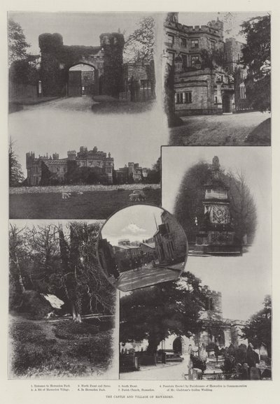 Slottet og landsbyen Hawarden av English Photographer