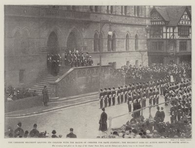 Cheshire-regimentet forlater sine farger hos borgermesteren i Chester for sikker varetekt, og regimentet går på aktiv tjeneste til Sør-Afrika av English Photographer