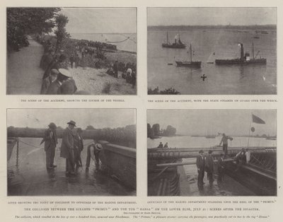 Kollisjonen mellom Steamer Primus og Tug Hansa på Nedre Elbe, 21. juli, Scener etter katastrofen av English Photographer