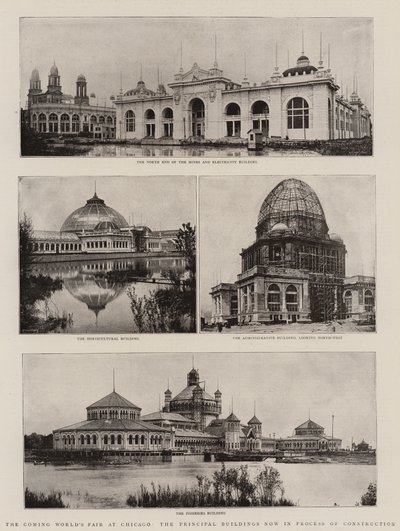 The Coming Worlds Fair i Chicago, hovedbygningene er nå under konstruksjon av English Photographer