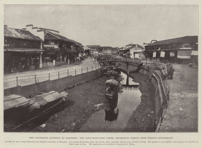 Konsesjonsspørsmålet i Shanghai, Yang-King-Pang Creek, som skiller fransk fra britiske bosetninger av English Photographer