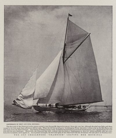 Cup Challenger Shamrock forlater Moorings av English Photographer