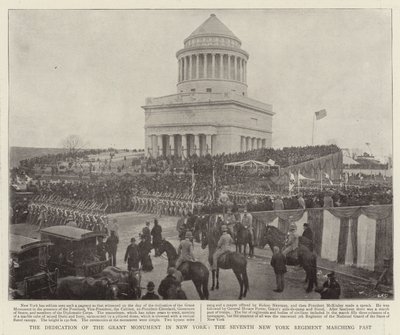 Innvielsen av Grant-monumentet i New York, det syvende New York-regimentet som marsjerer forbi av English Photographer