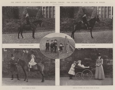 Den direkte arvelinjen til den britiske tronen, barna til prinsen av Wales av English Photographer