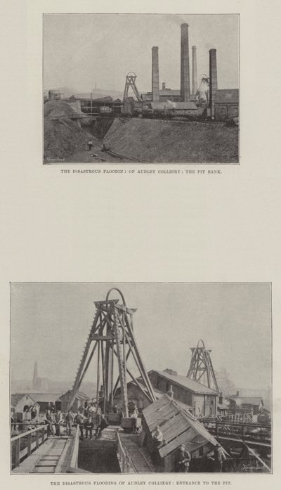 Den katastrofale oversvømmelsen av Audley Colliery av English Photographer
