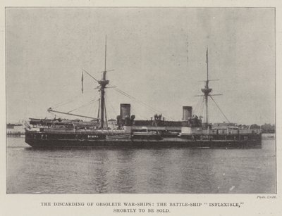 Kasseringen av foreldede krigsskip, Battle-Ship Inflexible, skal snart selges av English Photographer