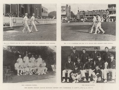 Drawn Cricket Match mellom Oxford og Cambridge på Lords, 4., 5. og 6. juli av English Photographer