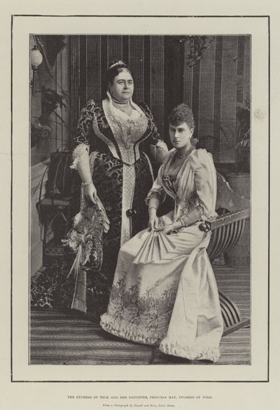 Hertuginnen av Teck og hennes datter, prinsesse May, hertuginne av York av English Photographer