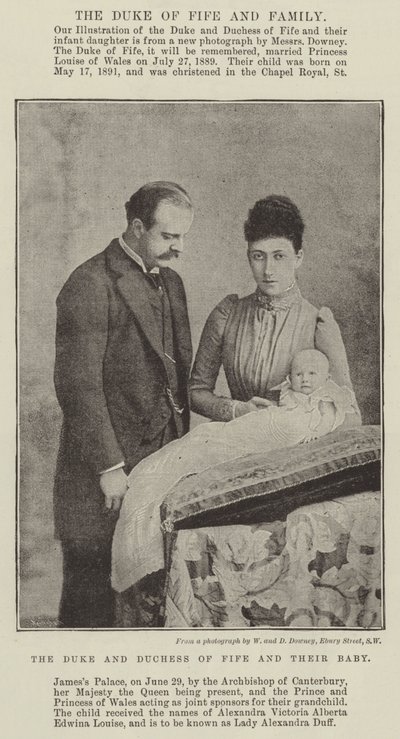 Hertugen og hertuginnen av Fife og deres baby av English Photographer