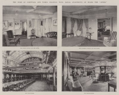 The Duke of Cornwall og Yorks Colonial Tour, Royal Apartments ombord på Ophir av English Photographer