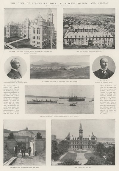 The Duke of Cornwalls Tour, St Vincent, Quebec og Halifax av English Photographer
