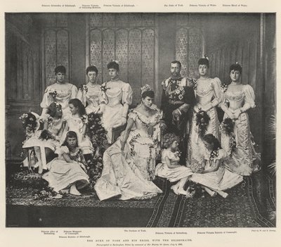 Hertugen av York og hans brud, med brudepikene av English Photographer