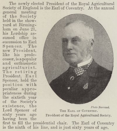 Jarlen av Coventry, president for Royal Agricultural Society av English Photographer