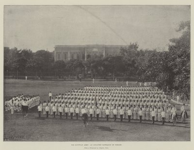 Den egyptiske hæren, en infanteribataljon på parade av English Photographer