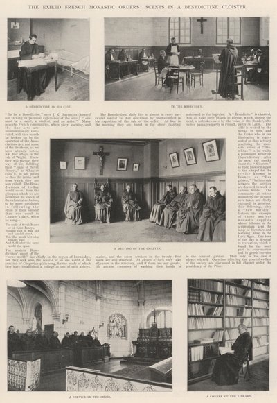 De forviste franske klosterordener, scener i et benediktinerkloster av English Photographer