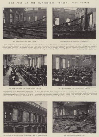 Brannen ved Manchester General Post Office av English Photographer