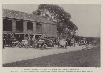 Det første billøpet i England på Welbeck Abbey, forbereder seg til starten av English Photographer