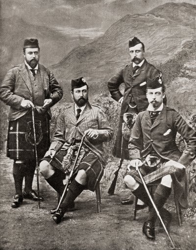 The Four Princes, 1881 (bw-bilde) av English Photographer