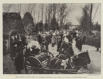 Begravelsen til prins Henry av Battenberg, 5. februar 1896, kroppens ankomst til Whippingham Church av English Photographer