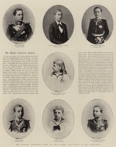 De tyske keiserene besøker dronningen, portretter av hans barn av English Photographer