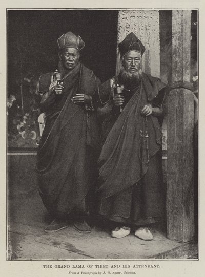 Grand Lama of Tibet og hans ledsager av English Photographer