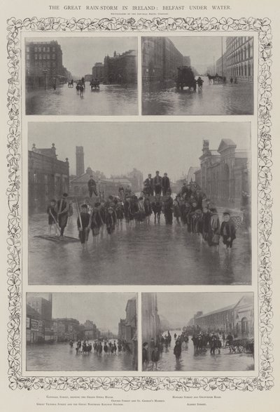 Den store regnstormen i Irland, Belfast under vann av English Photographer