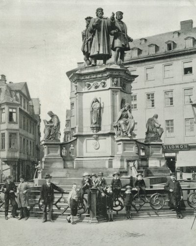 Gutenberg-monumentet, Frankfort (s/hvitt bilde) av English Photographer