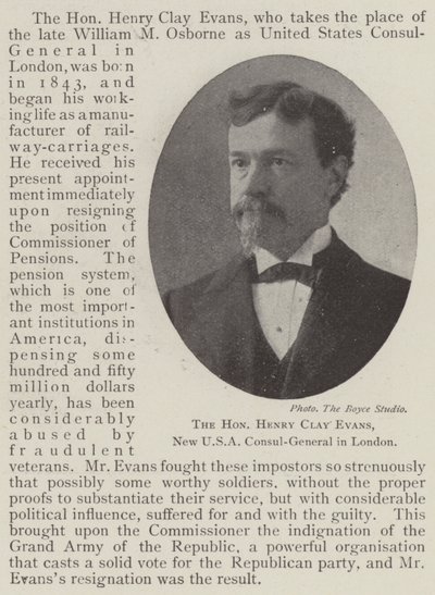 Den ærede Henry Clay Evans, ny USAs generalkonsul i London av English Photographer