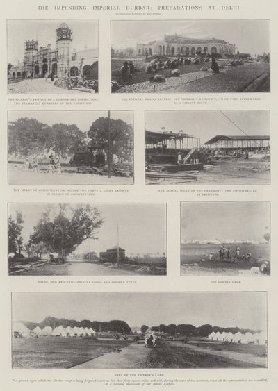 Den forestående keiserlige Durbar, forberedelser i Delhi av English Photographer