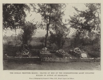 The Indian Frontier Rising, Graves of Men of the Somersetshire Light Infantry drept i aksjon ved Shabkadr av English Photographer