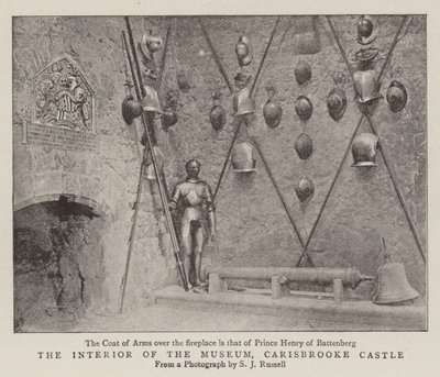Det indre av museet, Carisbrooke Castle av English Photographer