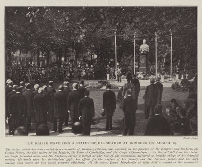 Kaiser avduker en statue av sin mor i Homburg 19. august av English Photographer