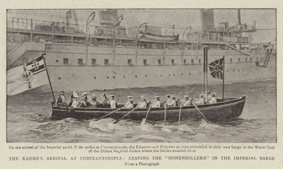 Kaisers ankommer Konstantinopel og forlater Hohenzollern i den keiserlige lekteren av English Photographer