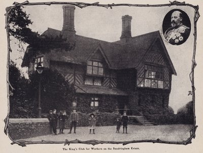 Kongens klubb for arbeidere på Sandringham Estate, Norfolk (s/hvitt-bilde) av English Photographer