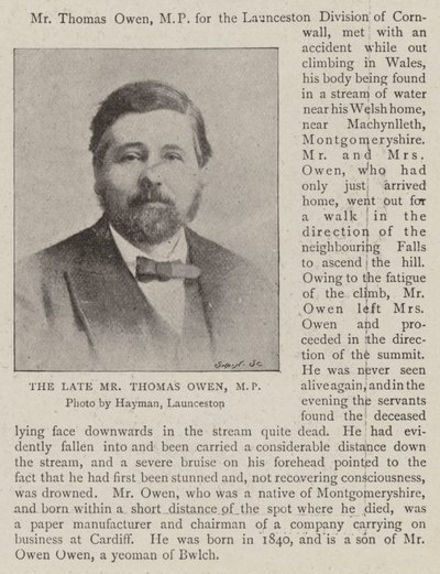 Avdøde Thomas Owen, MP av English Photographer