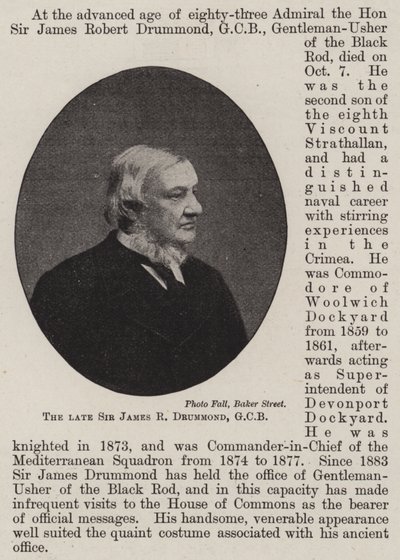 Avdøde Sir James R Drummond, GCB av English Photographer