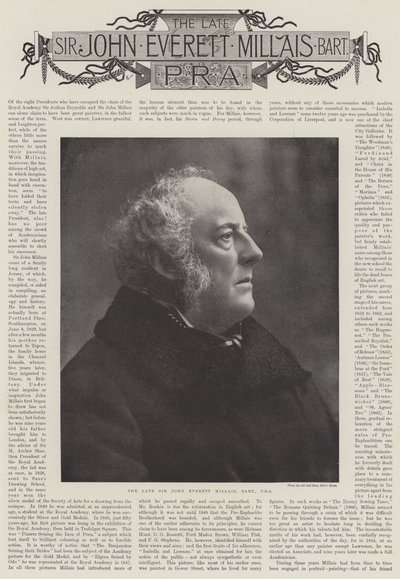 Avdøde Sir John Everett Millais, nekrologer av English Photographer