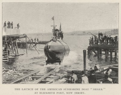 Lanseringen av American Submarine Boat Shark ved Elizabeth Port, New Jersey av English Photographer