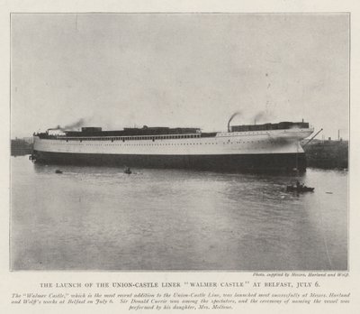 Lanseringen av Union-Castle Liner Walmer Castle i Belfast, 6. juli av English Photographer