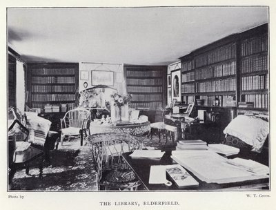 The Library, Elderfield (s/hvitt bilde) av English Photographer