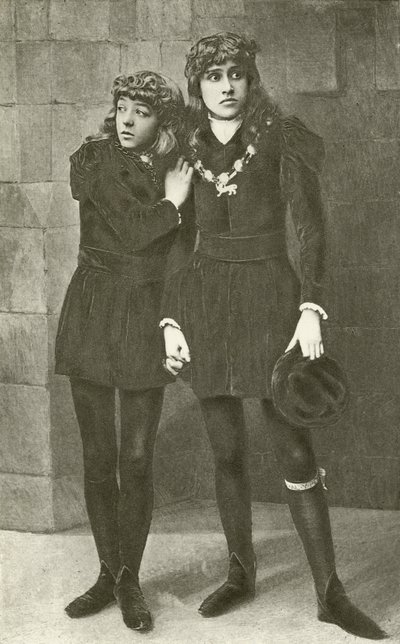Frøkenene Isa Bowman og Bessie Hatton som de unge prinsene i Richard III (gravyr) av English Photographer