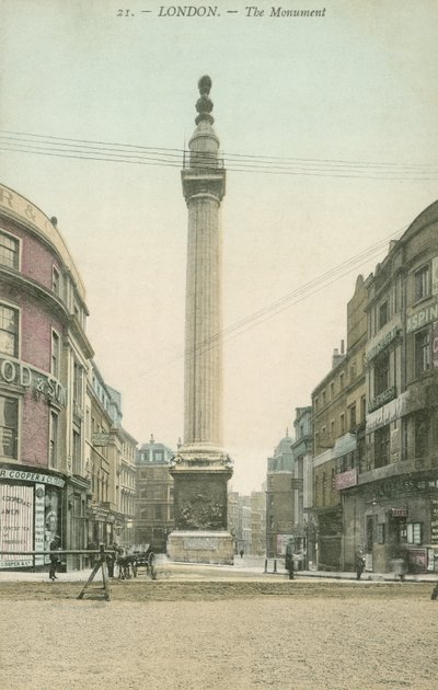 Monumentet til den store brannen, London (fargebilde) av English Photographer