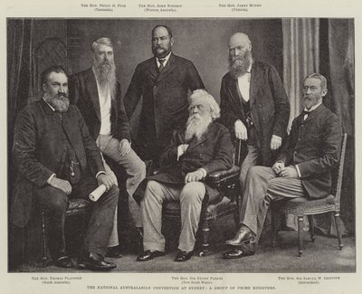 Den nasjonale australske konvensjonen i Sydney, en gruppe statsministre av English Photographer