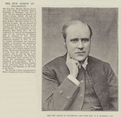 Den nye biskopen av Rochester, den svært pastor RT Davidson, DD av English Photographer