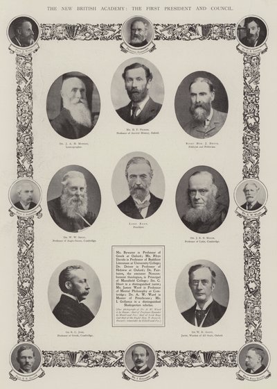 The New British Academy, den første presidenten og rådet av English Photographer