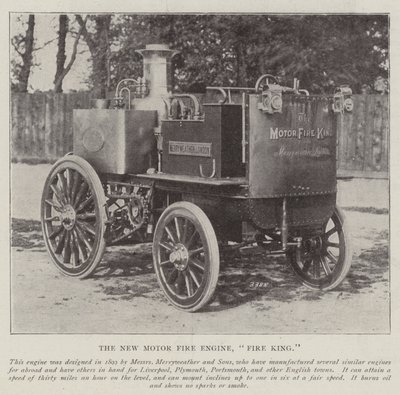 Den nye motorbrannbilen, Fire King av English Photographer